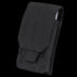 The Condor Tech Sheath is a black nylon EDC pouch with a front flap and hook-and-loop closure, ideal for carrying tools, phones, or small accessories—perfect for bushcraft or military use.